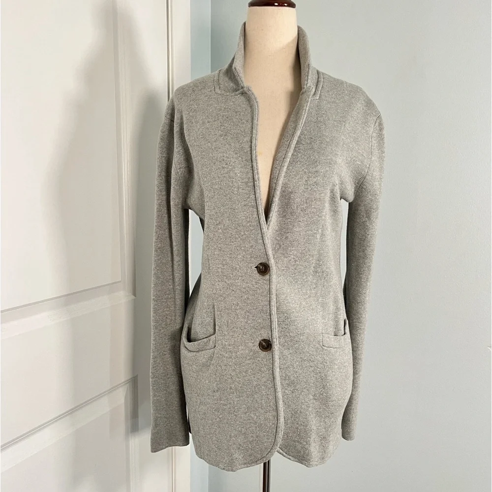 J by J.Crew gray 100% cotton sweater jacket size XS
